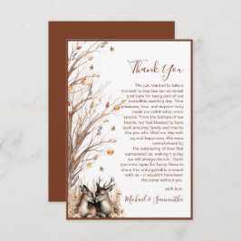 Herfst rustieke herten bruiloft Collectie Bedankkaart