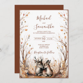 Herfst rustieke herten bruiloft Collectie Kaart