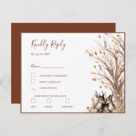Herfst rustieke herten bruiloft Collectie RSVP Kaartje