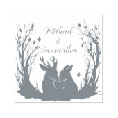 Herfst rustieke herten bruiloft  zelfinktende stempel (Design)