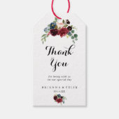 Herfst rustieke kalligrafie bruiloft dank u cadeaulabel (Voorkant)