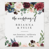 Herfst rustieke kalligrafie bruiloft wijn labels wijn etiket (Enkel label)