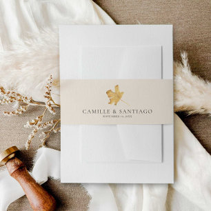 Herfst rustieke minimalistische bruiloft uitnodigingen wikkel