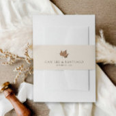 Herfst rustieke minimalistische bruiloft uitnodigingen wikkel