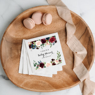 Herfst rustieke oogverblindende Bourgondische Baby Servet