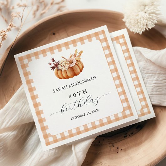 Herfst Rustieke Pompoen Vrouw Verjaardag Servetten