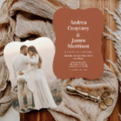 Herfst rustieke terracotta bruiloft kaart