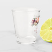 Herfst Rustieke Waterverf Bloemen Trouwgunst Shot Glas (Links)