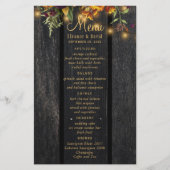 Herfst rustisch floral chic elegant wood trouwmenu (Voorkant)