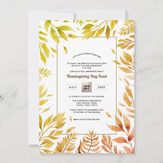 Herfst Rustisch landschap | THANKSGIVING HERFST Kaart (Voorkant)