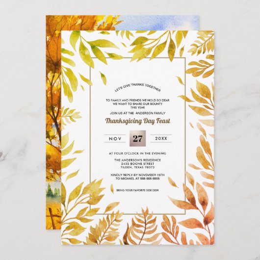 Herfst Rustisch landschap | THANKSGIVING HERFST Kaart (Voorkant / Achterkant)