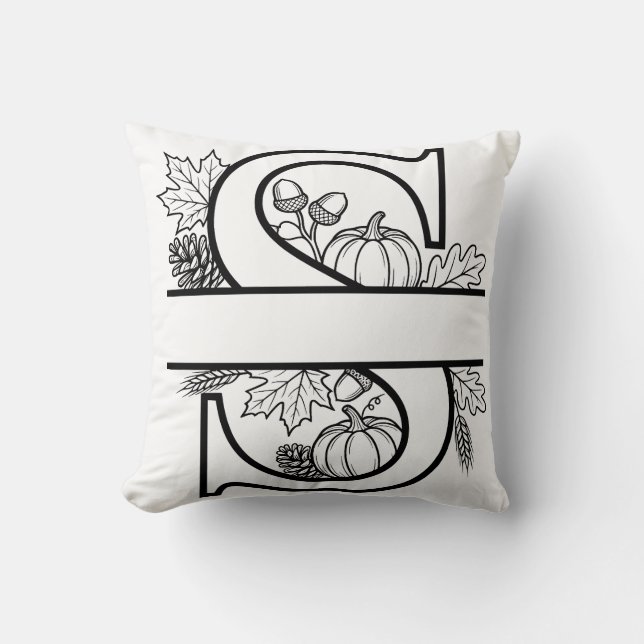 Herfst S Monogram Sierkussen (Voorkant)