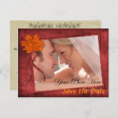 Herfst Save the Date Briefkaarten (Voorkant / Achterkant)