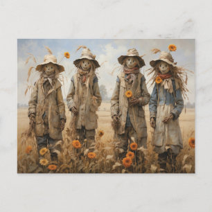 Herfst Scarecrows-Briefkaart Briefkaart