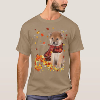 Herfst ScarfShiba Inu Dog Autumn Falling Leaves T-shirt