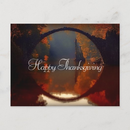 Herfst Scene Bridge | THANKSGIVING Briefkaart (Voorkant)