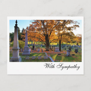 Herfst Scene in Cemetery / Sugar Maple / Sympathie Briefkaart