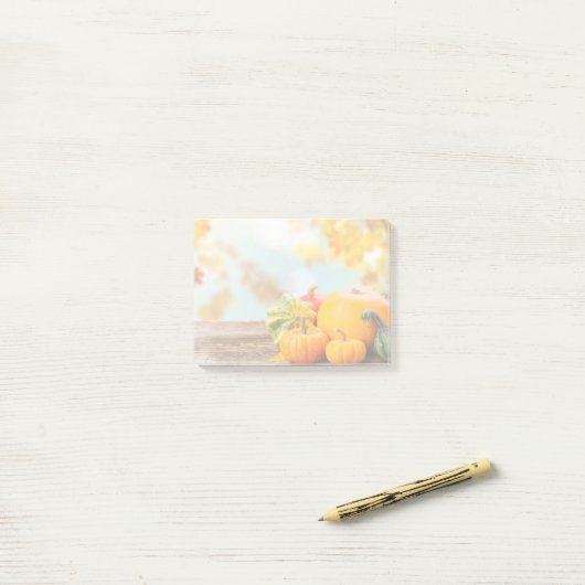 Herfst Scene Post haar Post-it® Notes (Op bureau)