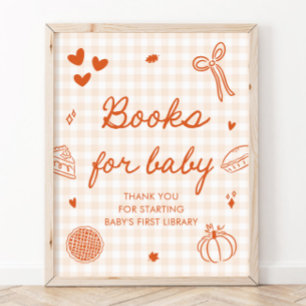 Herfst Schattig Taartje Baby Shower Boeken voor Ba Poster