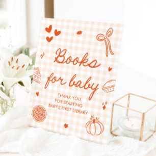 Herfst Schattig Taartje Baby Shower Boeken voor Ba Reclamebord Met Voetstuk