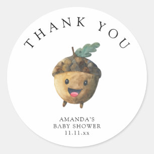 Herfst schattige eikel - dank je ronde sticker