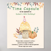 Herfst schattige paddenstoel Time Capsule 1st Birt Poster (Voorkant)