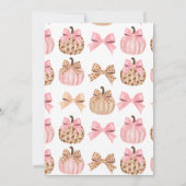 Herfst Schattigee Coquette Bow Leopard Pompoen Bab Kaart (Achterkant)