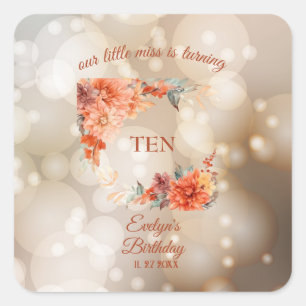 Herfst Schattigee Gnome Fall Bladeren Verjaardag Vierkante Sticker