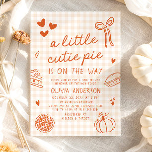 Herfst Schattigee Hand getrokken Little Cutie Pie Kaart