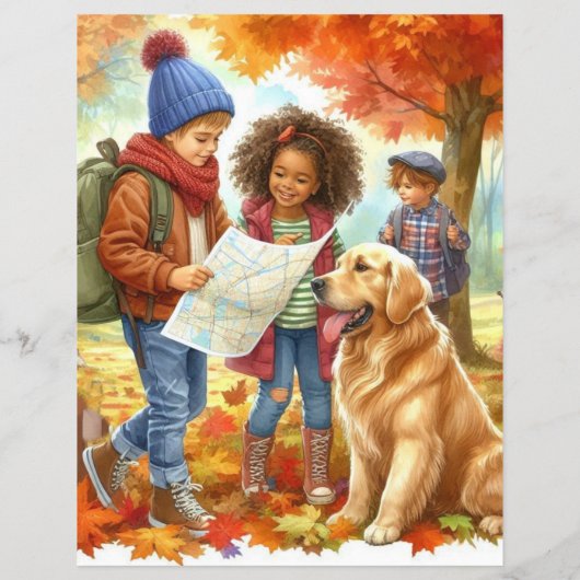 Herfst Schatzoektocht Voor Kinderen Flyer (Achterkant)