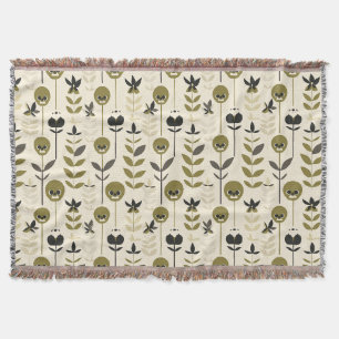 Herfst Schedel Bloem Fleece Deken