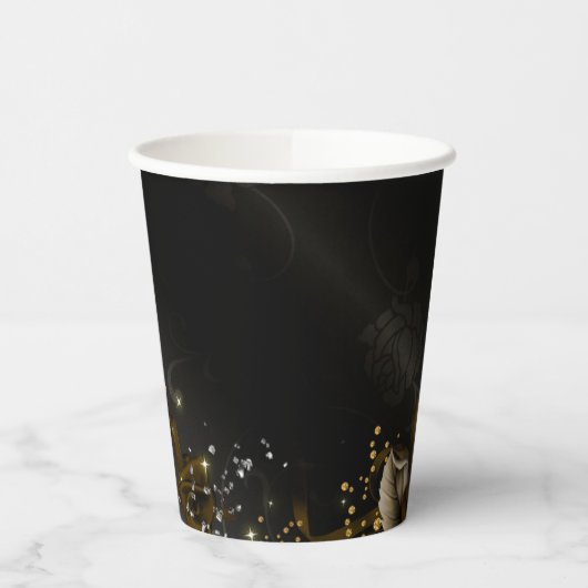 Herfst Schedel Gotische Elegantie Bruiloft  Papieren Bekers (Links)