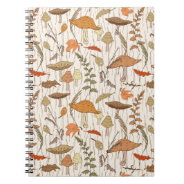 Herfst schimmels en bladeren - naadloos patroon. notitieboek