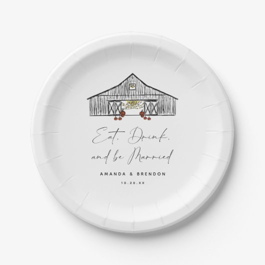 Herfst Schuur Bruiloft Quote Papieren Bordje (Voorkant)