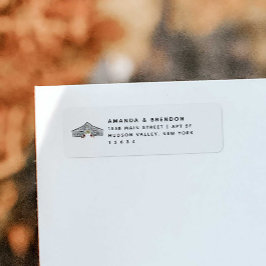 Herfst Schuur met Pumpkins Retouradres Label