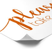 Herfst Script | Verbrandend Sinaasappel Neem één t Poster (Hoek)