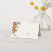 HERFST Script Wedding Place Card verbrand Oranje (Voorkant)