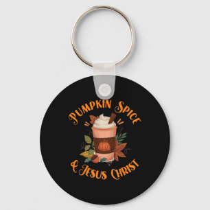 Herfst Season Cute Pumpkin Spice and Jesus Christu Sleutelhanger