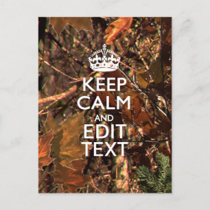 Herfst Seizoen Camouflage Keep Calm Jouw tekst Briefkaart