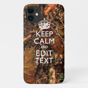 Herfst Seizoen Camouflage Keep Calm Jouw tekst iPhone 11 Hoesje