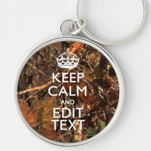 Herfst Seizoen Camouflage Keep Calm Jouw tekst Sleutelhanger