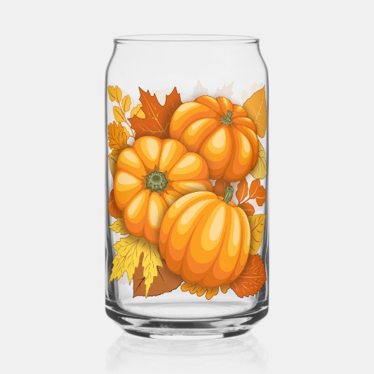 Herfst Seizoen Halloween Pompoenen Patroon Blikvorm Glas (Achterkant)