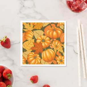 Herfst Seizoen Halloween Pompoenen Patroon Servet