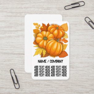 Herfst Seizoen Halloween Pompoenen Patroon Visitekaartje
