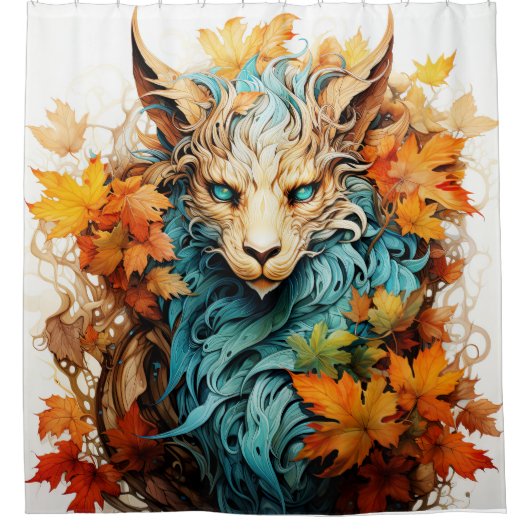 Herfst seizoen mystiek wezen douchegordijn (Voorkant)