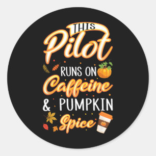 Herfst Seizoen Pilot Cafeïne Pompoen Spice Latte C Ronde Sticker