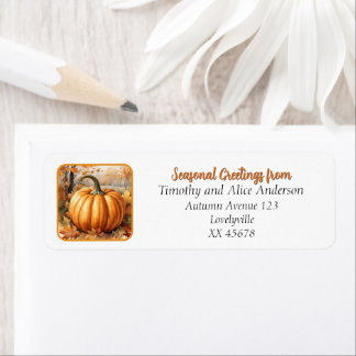 Herfst Seizoen Pompoen Thema Retour Adres Labels