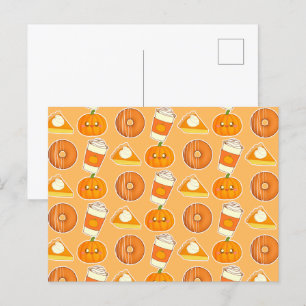 Herfst seizoen pompoen traktaties briefkaart