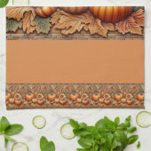 Herfst Seizoen Pompoenen Seizoensgebonden Keuken H Theedoek (Gevouwen)