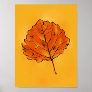 Herfst seizoensbladerkunst natuur minnaar poster